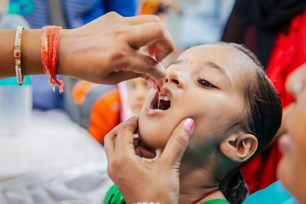 India child receiving vitamin a