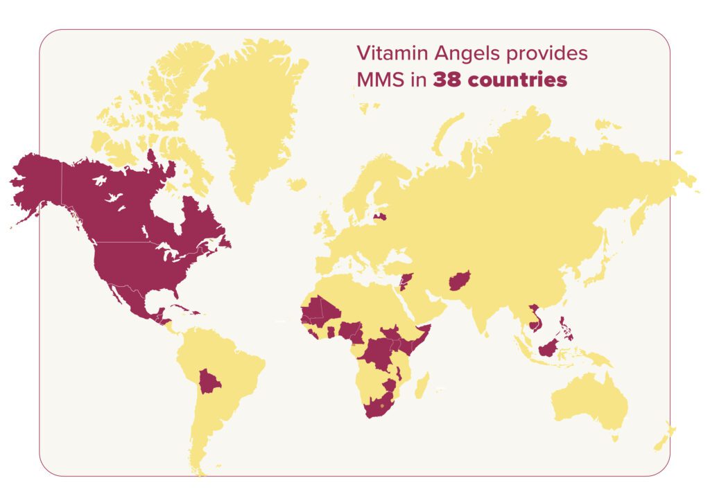 vitamin angels provides mms in 38 countries map