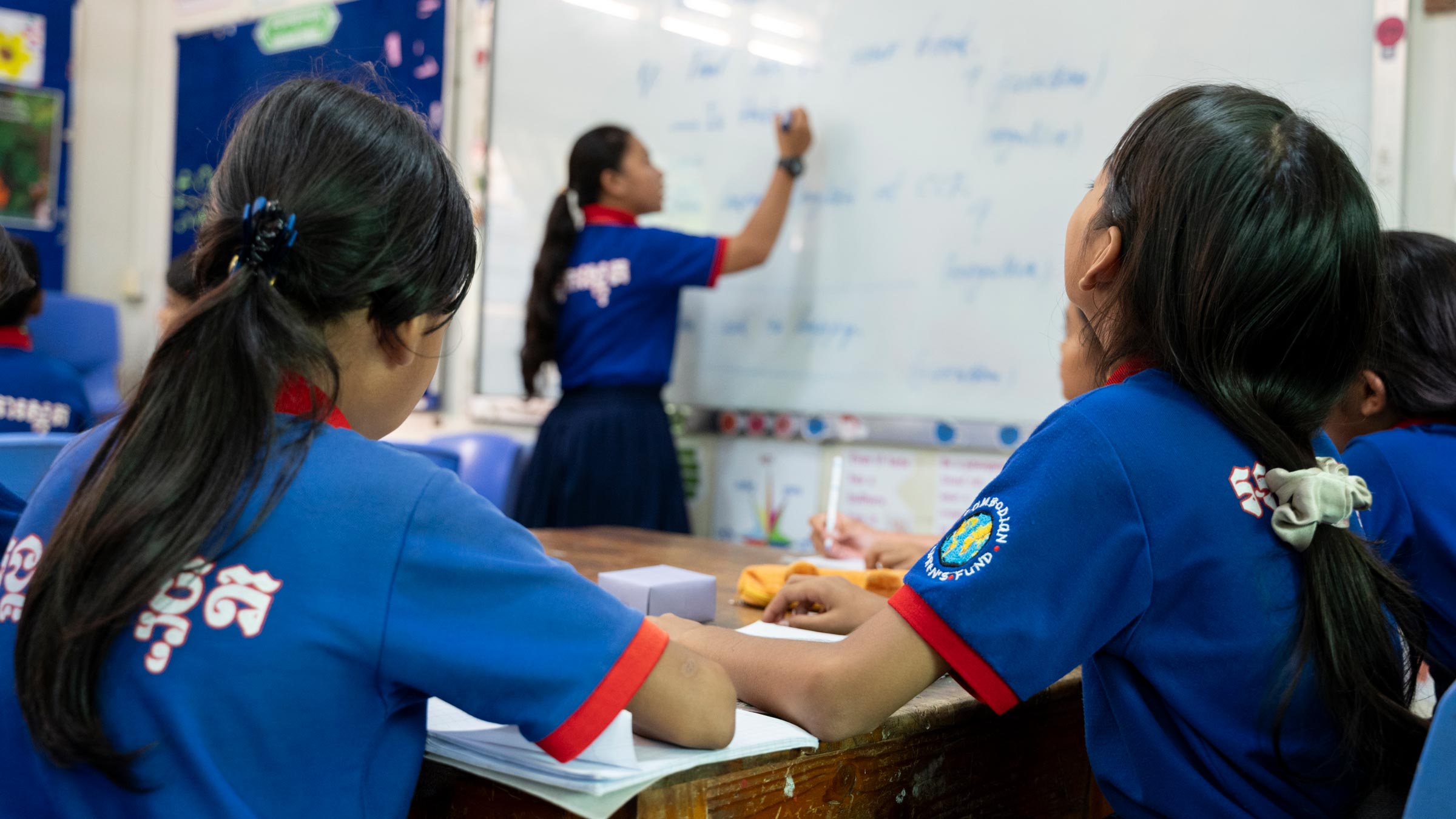 Students learning in one of CCF’s classrooms. The organization’s campus includes daycare, preschool, primary, and a secondary STEM school.