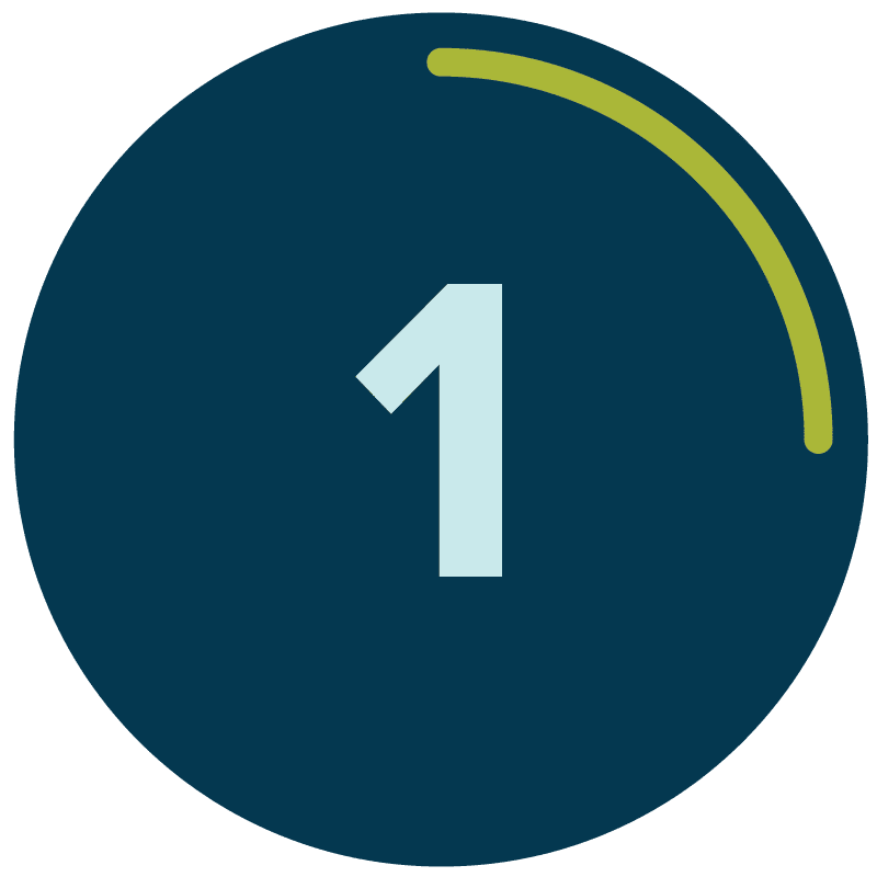 The number 1 in a blue circle.