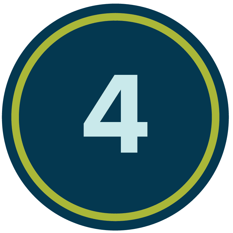 The number 4 in a blue circle.