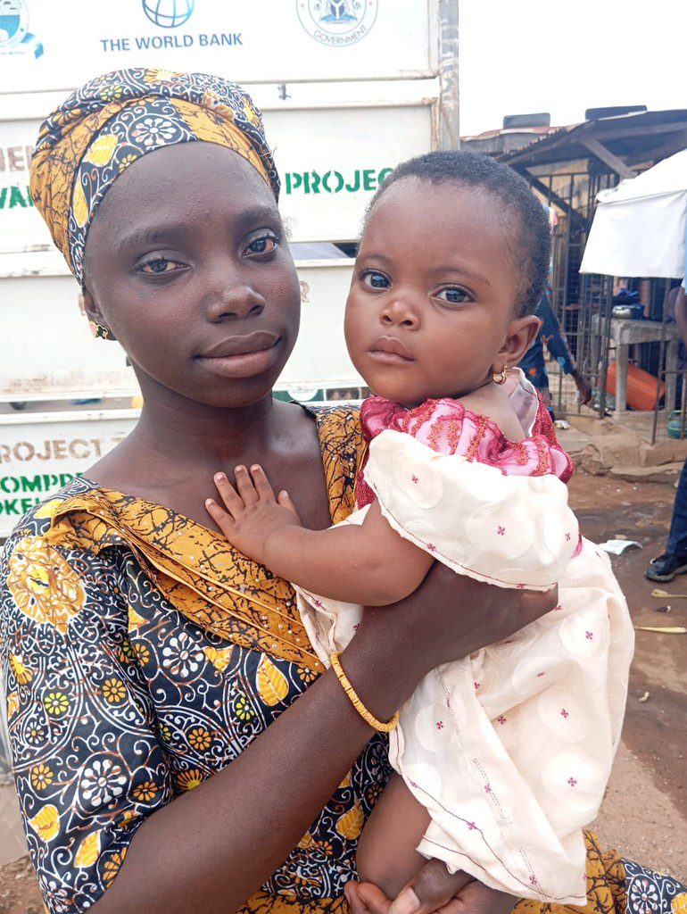 Fatima with her daughter